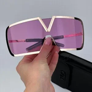Valentino Women BRAND NEW Sunglasses Titanium Gold Black Pink Mask V - ROMASK Valentino | Accessories | Valentino Women Brand New  main image 3
